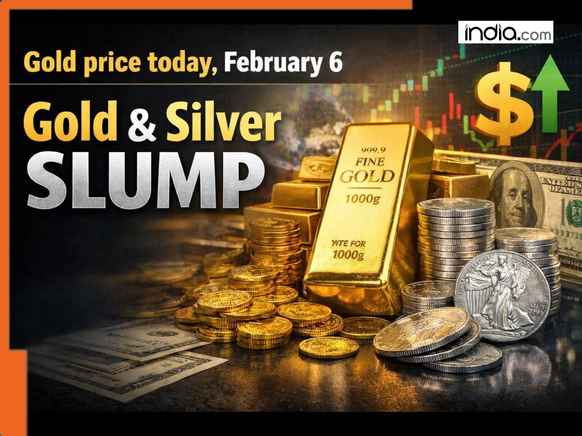 Gold price today, February 6 Live: Gold, silver slide sharply as strong US Dollar weighs on metals, Check rates in Delhi, Mumbai, Kolkata, Chennai, Surat